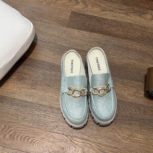 Glitter Loafers in Silver
